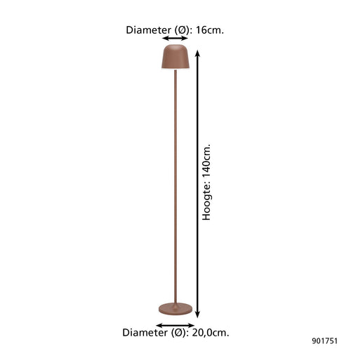 EGLO staande lamp  Mannera-L - Roestbruin - vtwonen shop