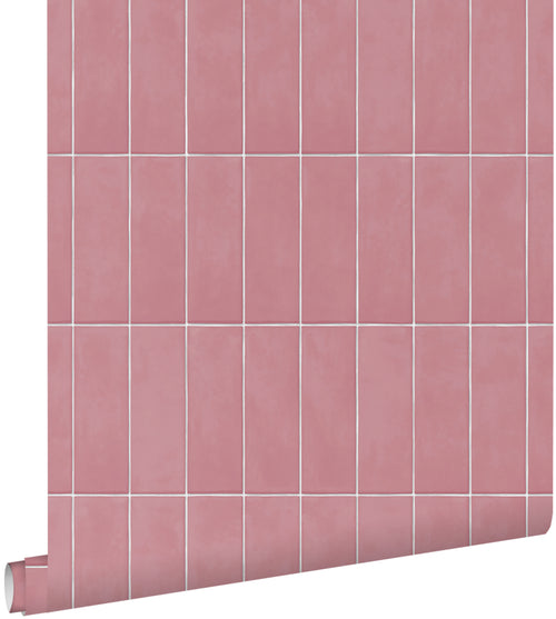 ESTAhome behang tegelmotief roze - 50 x 900 cm - 131535 - vtwonen shop