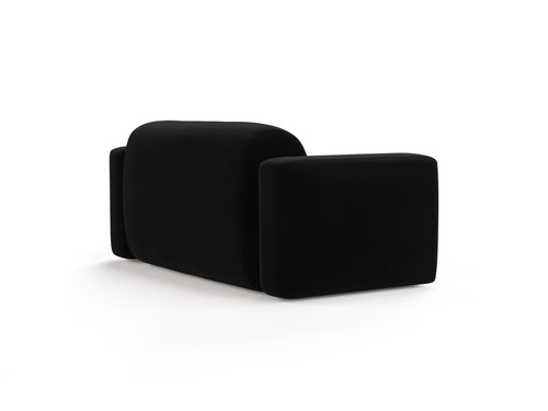 Cosmopolitan Design Modulaire bank Strino 2-zits, flueel zwart - 98x180x78cm