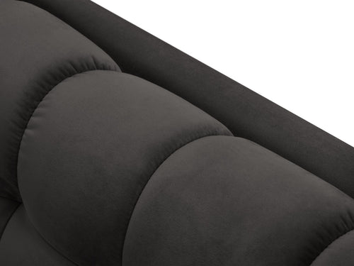 Cosmopolitan Design rechter hoekbank Bali 5-zits, flueel, donkergrijs - 185x293x75cm