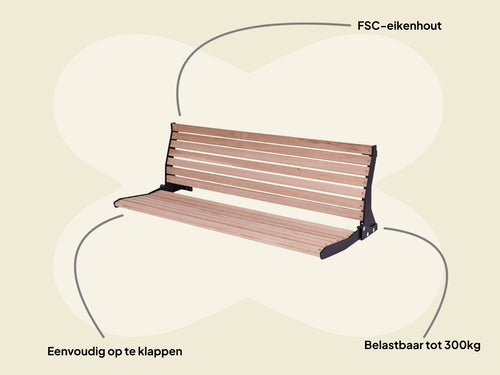 MaximaVida opklapbare gevelbank Jordaan met rugleuning 150 cm
