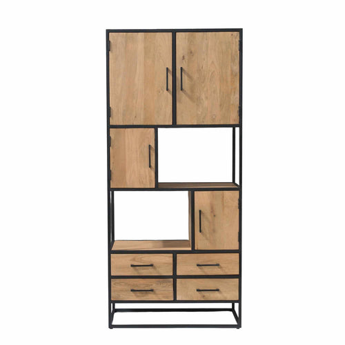 Starfurn Vakkenkast Dakota - Naturel Hout - 90x45x200cm