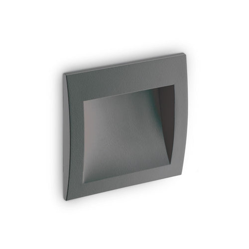 LED Buiten Vierkante Inbouw Wandlamp Antraciet IP65, 3000K