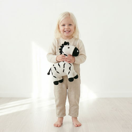 Pintado & Lacado knuffeldier Zebra - wit - 40 cm