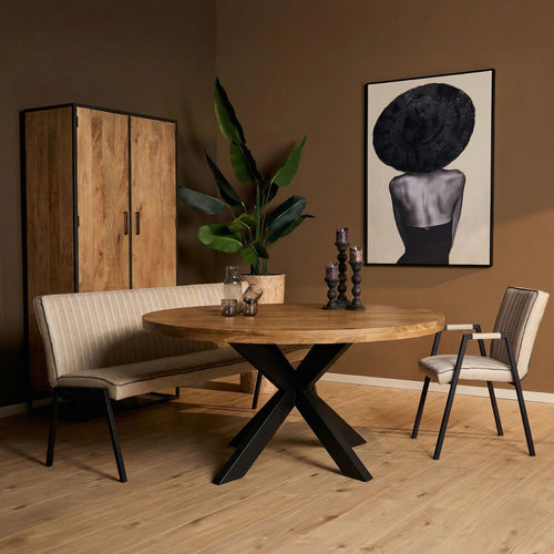 Starfurn Eettafel Dakota - Rond Naturel Hout - Ø110x76cm