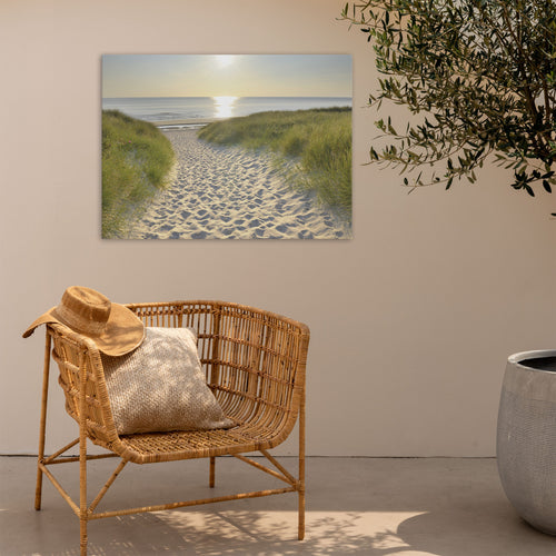 Art for the Home Buitencanvas - Strandwandeling bij Zonsopgang - 50x70cm