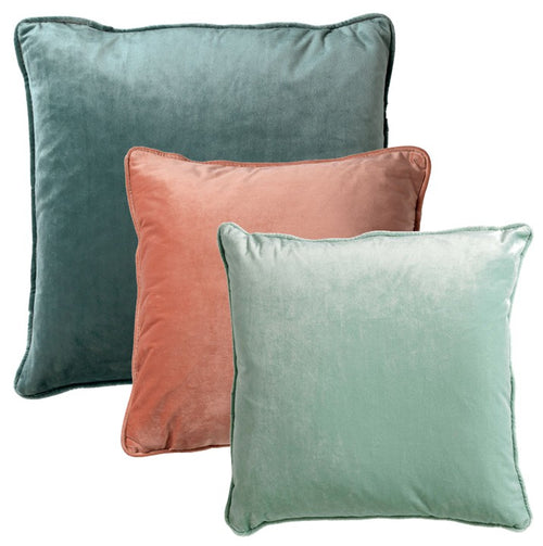 KUSSENSET - 3-delig - Velvet Layers - 60x60 cm, 45x45 cm - inclusief binnenkussens - groen, roze