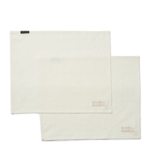 Rivièra Maison RM Classic Placemat white 2 pieces - Katoen - Wit - vtwonen shop