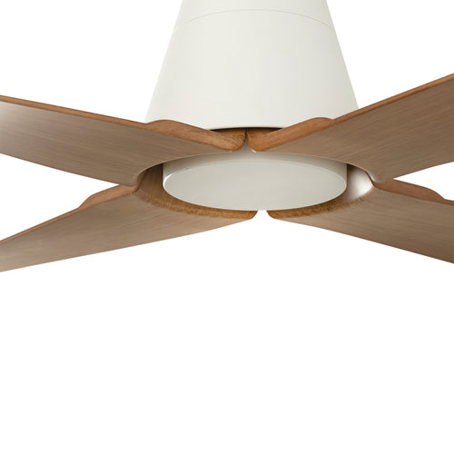 Faro TYPHOON Medium wit, hout IP44 DC-plafondventilator, 6 snelheden
