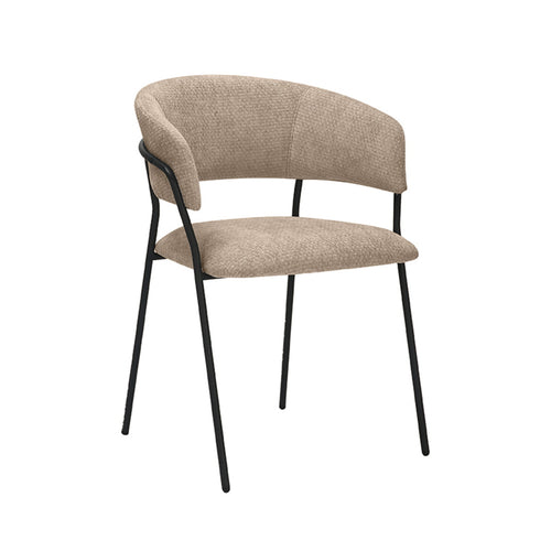 LABEL51 Eetkamerstoel Luuk - Beige/Zwart - Set van 4