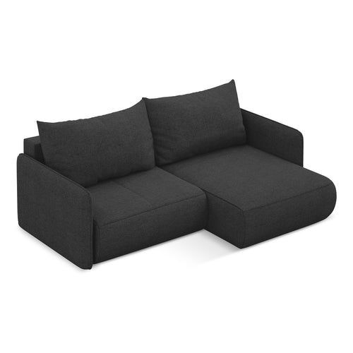 LaMiaSofa hoekbank rechts Palermo - chenille stof - antraciet - 207x148x86