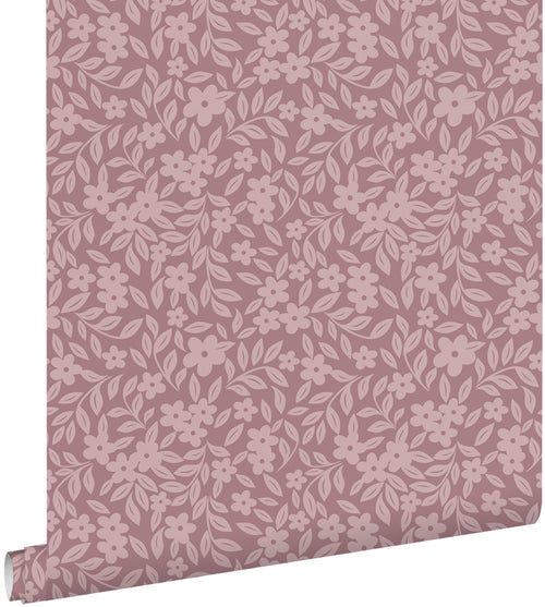 ESTAhome behang bloemetjes mauve paars - 50 x 900 cm - 131443 - vtwonen shop