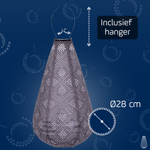 Lumiz solar lampion topaze drop - 28 cm - lichtpaars