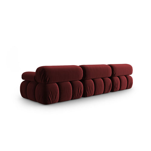 Cosmopolitan Design - Modulaire bank Cortina 3-zits, flueel rood - 94x282x70cm