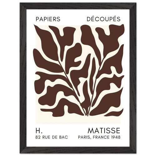 Artfulprints Poster met Lijst Matisse – Seabed shapes brown   - 30x40 cm - Bruin