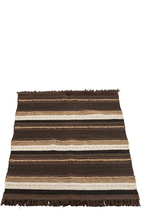 J-Line plaid Etnic - katoen - bruin/zwart/beige - 90 x 150 cm - vtwonen shop