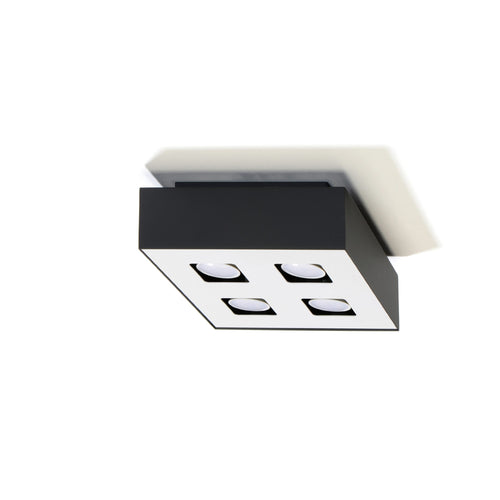 Sollux Lighting Plafondlamp MONO 4 zwart - 24x24x11cm