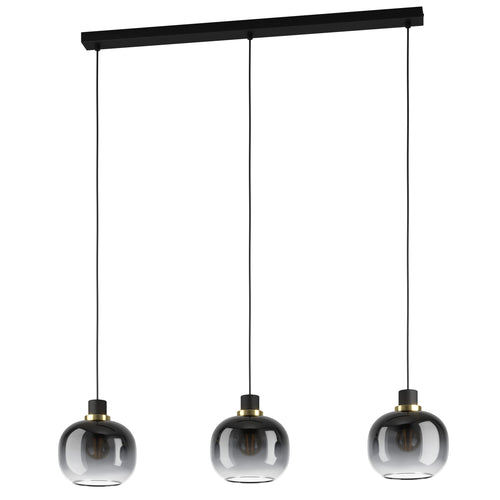 EGLO hanglamp Oilella - e27 - 95 cm - smoke glas - zwart - vtwonen shop