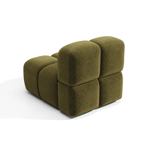 Premium Interiors - Fauteuil MOSS - velours met structuur vintage groen 78cm