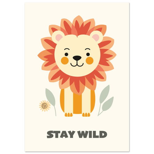 Artfulprints  Leeuwtje stay wild   Poster 70x100 cm