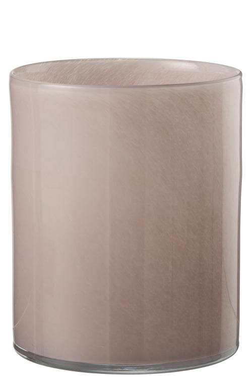J-Line windlicht Jade - glas - roze - large