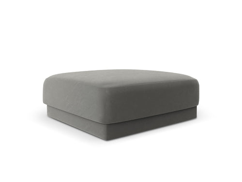 Micadoni Poef Miley flueel, lichtgrijs - 90x90x40cm