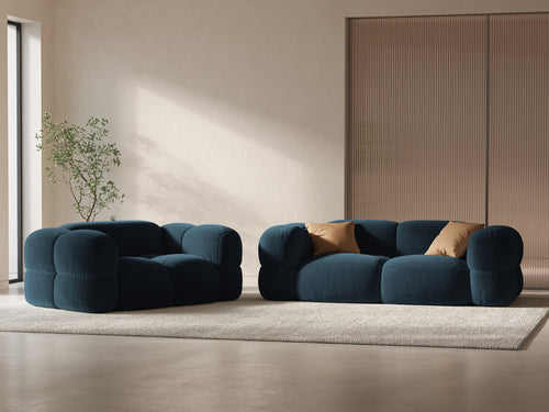 Cosmopolitan Design Bank Loretto 2-zits, flueel diepe olie - 100x180x68cm