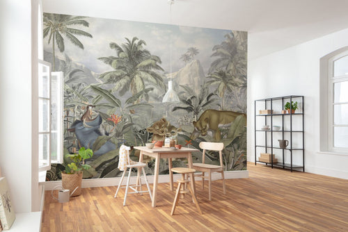 Sanders & Sanders fotobehang lion king groen - 300 x 280 cm - 611652 - vtwonen shop