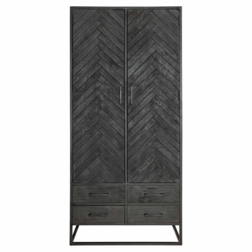 StarFurn Kabinetkast New York - Zwart Hout - 90x45x200cm - vtwonen shop