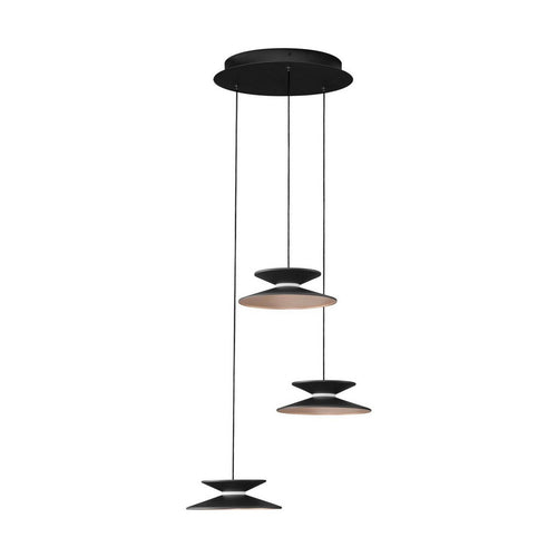 Nova Luce MORPHI Hanglamp met clusterdesign, zandkleurig zwart, goudkleurige Triac dimbare LED 15W 480lm 3000K