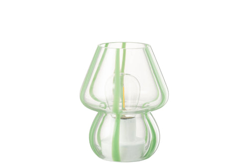 J-Line tafellamp Strepen - glas - transparant/groen - small