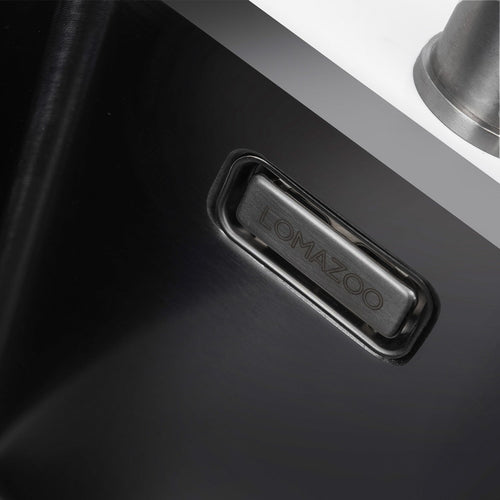 LOMAZOO spoelbak Onyx - RVS - antraciet/gun metal - 50 x 40 cm