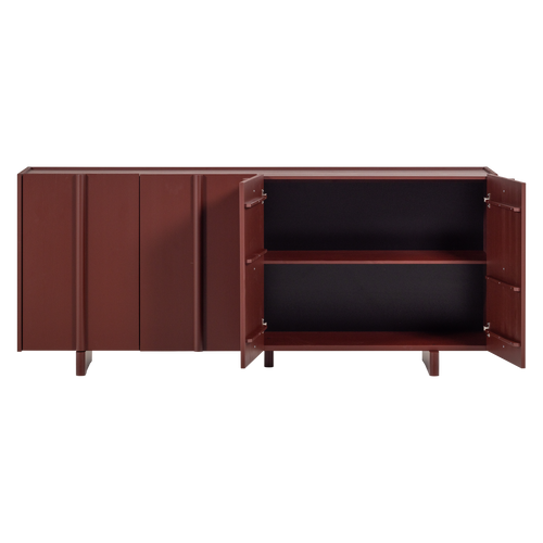 WOOOD dressoir Basu - Grenen - Bordeauxrood - 85x200x46