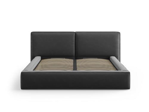 Micadoni Opbergbed met hoofdeinde Jodie 180x200cm, flueel, grijs - 228x234x108cm
