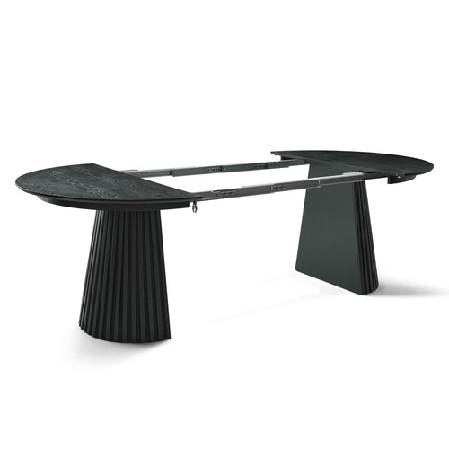 Furnhouse uitschuifbare eettafel Svendborg - Zwart - Ø 140/240x140 cm