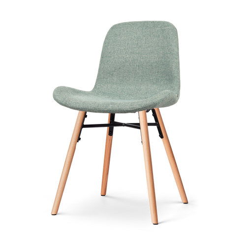 Nolon Nena-Fé Eetkamerstoel Zacht Groen - Stof - Houten Poten - vtwonen shop