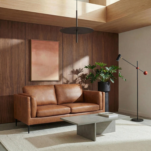 Furnhouse 2-zitsbank Valencia - Cognacbruin - Leer - 88x157x101