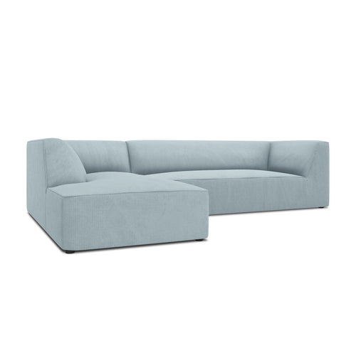Cosmopolitan Design - Modulaire hoekbank links Siena 4-zits, ribfluwelen lichtblauw - 180x273x69cm