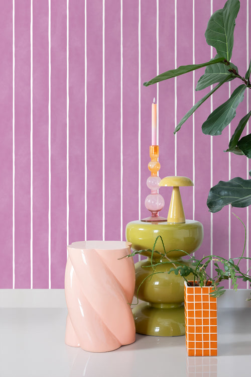 ESTAhome behang strepen paars en wit - 50 x 900 cm - 131308 - vtwonen shop