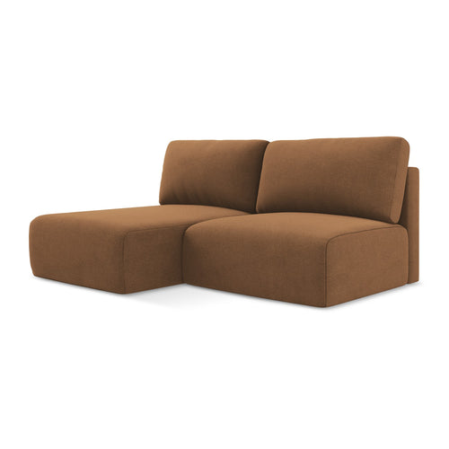 LaMiaSofa hoekbank links Ostia - textuurstof - terracotta - 210x149x79