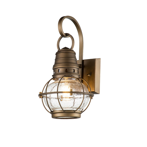 Elstead Kichler Bridgepoint Outdoor Wandlantaarn Natuurlijk Messing, IP44