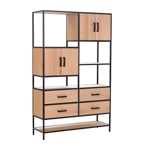 DÉJA Living Vakkenkast Soy - Metaal/Eikenhout - 120x40x190cm - vtwonen shop