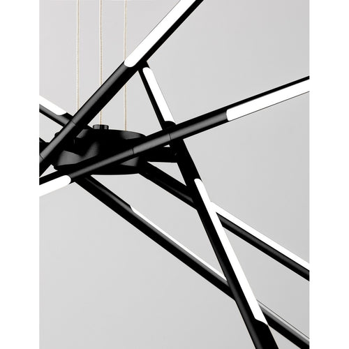 Merano Alberta Geïntegreerde LED Hanglamp Plafondlamp Zwart Metaal LED 56W 4200Lm 3000K