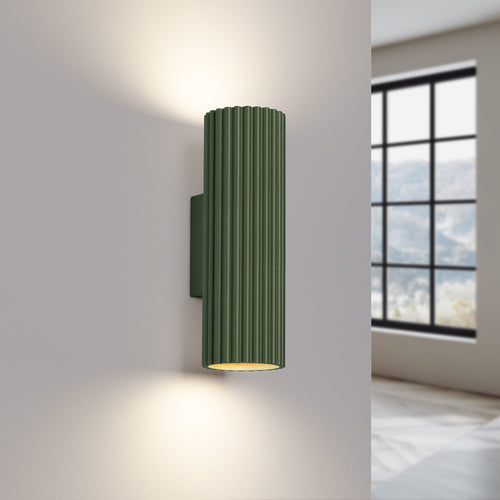 Sollux Lighting Wandlamp KARBON 20 olijfgroen - 6,5x8,5x20cm