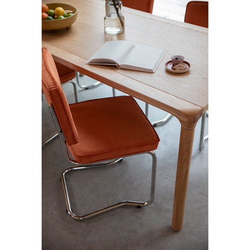 Zuiver Ridge Kink Rib Eetkamerstoelen Oranje - Set van 2