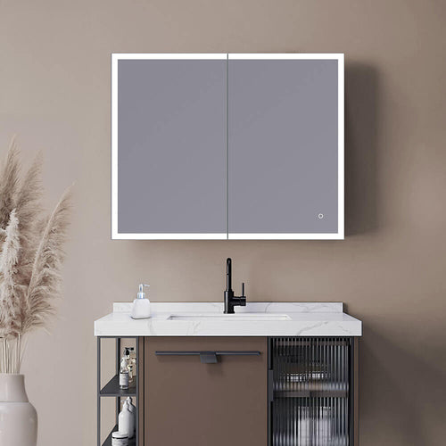 HOME DELUXE LED spiegelkast EVE zwart 100 x 80 cm - vtwonen shop