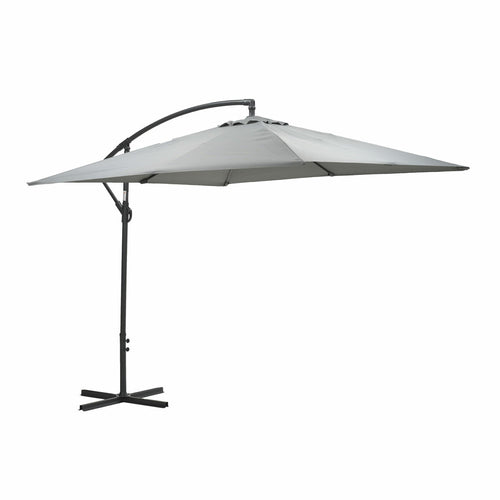 Corfu parasol - 250x250 cm - carbon black - licht grijs