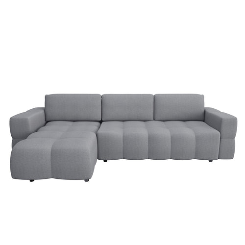 Sia Home - Hoek slaapbanken links GABRIEL - Geweven stof - Beton grijs - 286cm - vtwonen shop