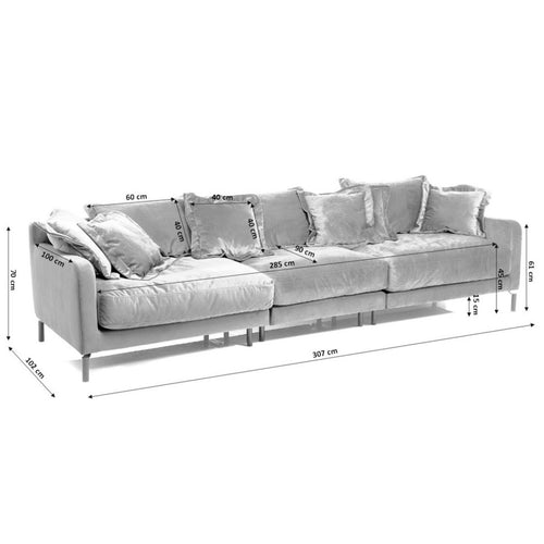 Kare Design Sofa Lullaby XL fluweel taupe - vtwonen shop