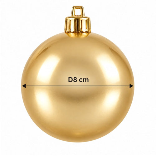Mica Decorations Kerstballenset Goud 27 Stuks - Onbreekbare Kerstballen Ø8 cm - Kunststof Kerstballen voor Kerstboom - Ideaal voor Kinderen en